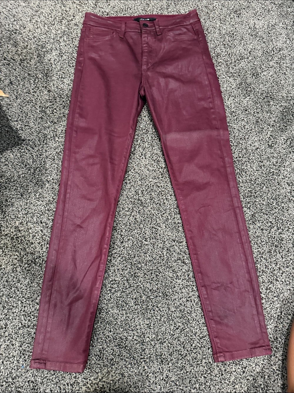 Joe's Jeans Coated Skinny Jeans in Wine